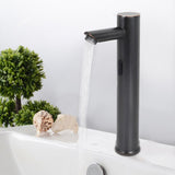 Automatic Sensor Bathroom Basin Hands Free Water Faucet Mixer Wash Basin Taps Black Coating