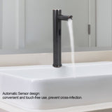 Automatic Sensor Bathroom Basin Hands Free Water Faucet Mixer Wash Basin Taps Black Coating
