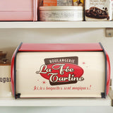 Large Capacity Metal Bread Box Holder Container Kitchen Storage Organizer (Red)