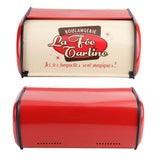 Large Capacity Metal Bread Box Holder Container Kitchen Storage Organizer (Red)