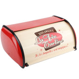 Large Capacity Metal Bread Box Holder Container Kitchen Storage Organizer (Red)