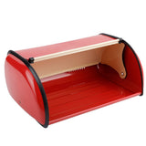 Large Capacity Metal Bread Box Holder Container Kitchen Storage Organizer (Red)