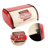 Large Capacity Metal Bread Box Holder Container Kitchen Storage Organizer (Red)