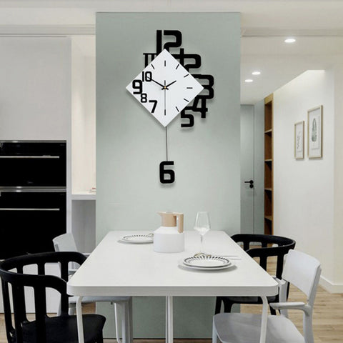 Nordic Style Wrought Iron Wall mounted Clock Hanging Wall Clock Living Room Bar In Australia - Darrahopens