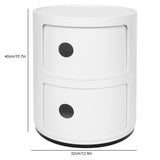 2 Layers Modern Bedside Table Bedroom Side End Stand Multi Functional Round Storage Unit