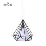 Tomshine 110-240V 0-60W Industrial Vintage Cage Pendant Light Iron Art Diamond Pyramid Wrought Ceiling Lamp for Restaurant Bedroom Living Room Studio Loft Aisle