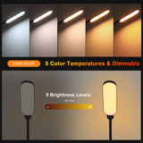 RGBCW LED Floor Lamp Modern Standing Light Dimming for Living Room Bedroom Office Eye Protection Reading Lamp Touch & Remote Control RGB Color Changing Floor Light