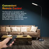 RGBCW LED Floor Lamp Modern Standing Light Dimming for Living Room Bedroom Office Eye Protection Reading Lamp Touch & Remote Control RGB Color Changing Floor Light