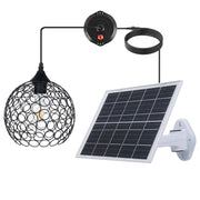 Retro Solar Powered Pendant Lamp, Dusk to Dawn Solar Chandelier, Dimmable ST64 Glass Bulb, Indoor Outdoor Hanging Lights, with Remote Control, Timer Function, Hollow Metal Lampshade In Australia - Darrahopens
