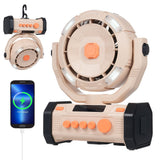 Outdoor Camping Fan with LED Lights, 20000mAh Rechargeable Battery Operated Oscillating Fan, Portable Tent Fan with Remote & Hook, 100 Speeds, 1/2/4/8H Timer, Dustproof and Waterproof