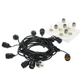 String Light Kit AC220-240V 15W 33.5Ft E27 Base Socket Holder 10PCS LED Filament Lamp 2 Spare Bulbs IP65 Water Resistance for Birthday Party Wedding Function Open Bar Christmas Farm Entertainment Venues