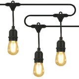 String Light Kit AC220-240V 15W 33.5Ft E27 Base Socket Holder 10PCS LED Filament Lamp 2 Spare Bulbs IP65 Water Resistance for Birthday Party Wedding Function Open Bar Christmas Farm Entertainment Venues