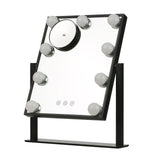 Vanity Makeup Mirror with 9 Light Bulbs Touching Control 3 Color Lighting Modes Dimmable Lighted Mirror with Detachable 10x Magnification for Dressing Table Studios