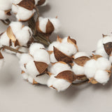 Cotton Head Wreath Decorative Dried Cotton Bolls Wreath for Front Door Wall Window Home Decor