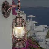 111-240V Retro Style Sconce Light Antique Iron Wall Lamp Fixture for Cafe Bar Hallway Red Bronze