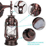 111-240V Retro Style Sconce Light Antique Iron Wall Lamp Fixture for Cafe Bar Hallway Red Bronze