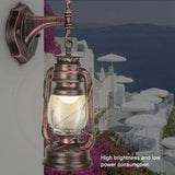 111-240V Retro Style Sconce Light Antique Iron Wall Lamp Fixture for Cafe Bar Hallway Red Bronze