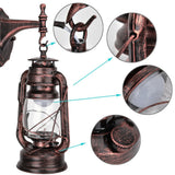 111-240V Retro Style Sconce Light Antique Iron Wall Lamp Fixture for Cafe Bar Hallway Red Bronze