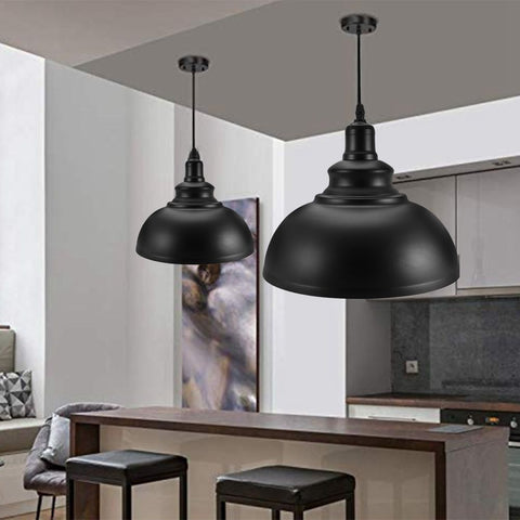 E27 Metal Chandeliers Hanging Ceiling Light Pendant Lamp Shade Fixture Black