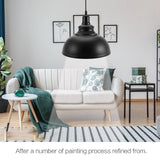 E27 Metal Chandeliers Hanging Ceiling Light Pendant Lamp Shade Fixture Black