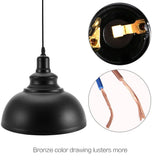 E27 Metal Chandeliers Hanging Ceiling Light Pendant Lamp Shade Fixture Black