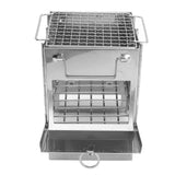 Camping Wood Stove Foldable Stainless Steel Integrated Mini BBQ Grill for Warm Outdoor Picnic