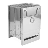 Camping Wood Stove Foldable Stainless Steel Integrated Mini BBQ Grill for Warm Outdoor Picnic