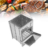 Camping Wood Stove Foldable Stainless Steel Integrated Mini BBQ Grill for Warm Outdoor Picnic