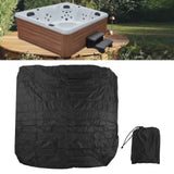 Outdoor Bathtub Dust Cover 190 Silver Coated Polyester Taffeta Waterproof Hot Spring Cover Quadrate Spa Bath Rainproof Cover 210x210x30cm Black
