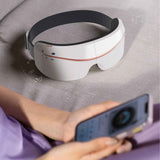 Eye Massager Smart Bluetooth Heating Vibration USB Charging Eye Massage Machine for Home Dorm White