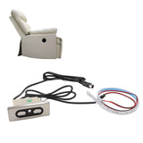 Electric Sofa Controller 5A 3 Buttons 5 Pin Straight Head USB Charging Port Lift Chairs Switch with LED Strip