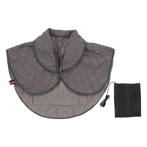 Shoulder Heating Pad Cold Proof Polyester Fiber USB Power Supply Unisex Electric Heated Shawl for Winter Grey