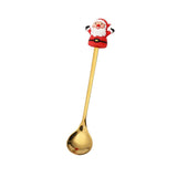 4PCS Christmas Spoon Fork Set Stainless Steel Santa Christmas Tree Shaped Decor Tableware for Home Dinner with Green Box