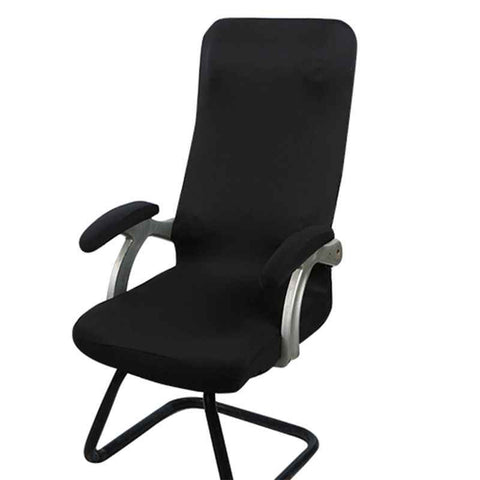 1 Pair Chair Arm Covers with Sponge Soft Breathable Safe Office Chair Armrest Cover Set for Working Home Black Sponge Type 35x9cm/13.8x3.5in