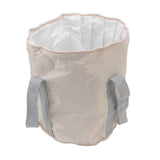 Foldable Foot Tub Polyester Double Layer Collapsible Camping Bucket with Storage Bag for Outdoor Beige