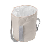 Foldable Foot Tub Polyester Double Layer Collapsible Camping Bucket with Storage Bag for Outdoor Beige