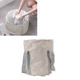 Foldable Foot Tub Polyester Double Layer Collapsible Camping Bucket with Storage Bag for Outdoor Beige