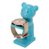 Bear Watch Stand Handcrafted Three Dimensional Modern Style Resin Watch Display Stand for Home Office Blue