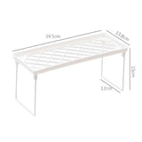 Dormitory Storage Shelf Strong PP Metal Foldable Design Simple Style Desktop Display Shelf for Home Dormitory Office White S