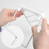 Dormitory Storage Shelf Strong PP Metal Foldable Design Simple Style Desktop Display Shelf for Home Dormitory Office White S