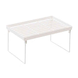 Dormitory Storage Shelf Strong PP Metal Foldable Design Simple Style Desktop Display Shelf for Home Dormitory Office White M