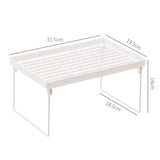 Dormitory Storage Shelf Strong PP Metal Foldable Design Simple Style Desktop Display Shelf for Home Dormitory Office White M