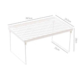 Dormitory Storage Shelf Strong PP Metal Foldable Design Simple Style Desktop Display Shelf for Home Dormitory Office White L