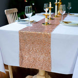 Sequin Table Runner 30x300cm Shiny Exquisite Decorative 3mm Sequins Table Runner for Parties Banquets Rose Gold