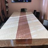 Sequin Table Runner 30x300cm Shiny Exquisite Decorative 3mm Sequins Table Runner for Parties Banquets Rose Gold