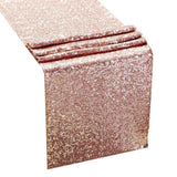 Sequin Table Runner 30x300cm Shiny Exquisite Decorative 3mm Sequins Table Runner for Parties Banquets Rose Gold