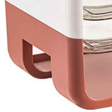 Four Layers Dish Preparation Plate Drawer Design Plastic Vegetable Preparation Rack Kitchen Storage Rack Pink