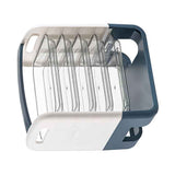 Four Layers Dish Preparation Plate Drawer Design Plastic Vegetable Preparation Rack Kitchen Storage Rack Blue
