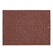 Non Slip Cup Mat Coffee Bean Design Desktop Bar Counter PVC Pad for Water Draining Filtering Brown