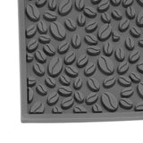 Non Slip Cup Mat Coffee Bean Design Desktop Bar Counter PVC Pad for Water Draining Filtering Grey
